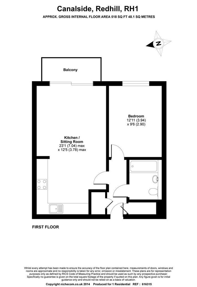 Redhill 1 Bed Flat, Canalside, RH1 To Rent Now for £1,150.00 p/m