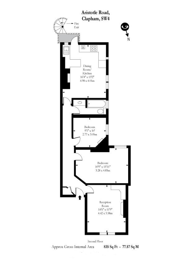 Clapham 3 Bed Flat, Aristotle Road, SW4 To Rent Now for £2,925.00 p/m